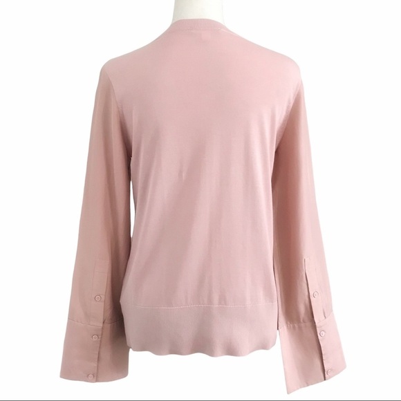 Cos BLUSH PINK COTTON & SILK WIDE SLEEVE CREW NECK BLOUSE - XS - Picture 3 of 10